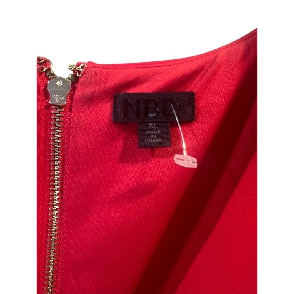 Revolve NBD Women's XL Red Cut Out Bodycon Mini Dress with Zipper Sexy! Party - Picture 12 of 12